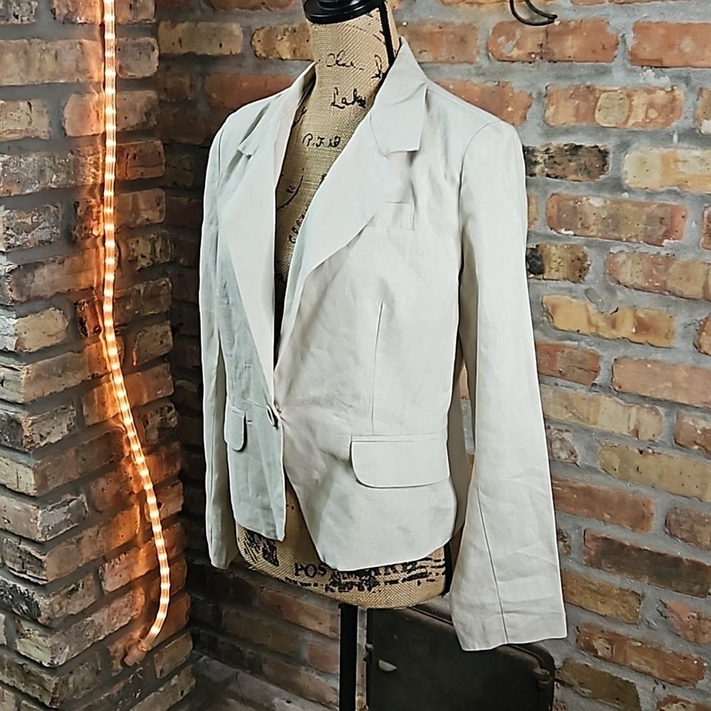 For Cynthia 100% Linen Blazer Fully Lined Classic Small - Picture 3 of 12